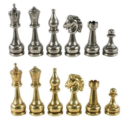 Chess Pieces - Large Staunton Style Metal Chess Pieces