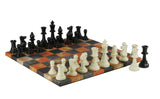 Chess Set- 3.75" Triple Weighted Chess Pieces (DQ) on Faux Leather Chess Board