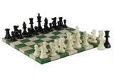 Chess Set- 3.75" Triple Weighted Chess Pieces (DQ) on Faux Leather Chess Board