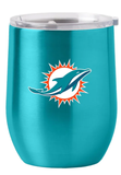 Miami Dolphins Travel Tumbler 16oz Stainless Steel Curved