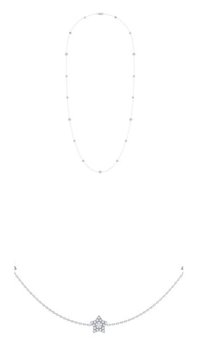 Lucky Star Layered Diamond Necklace in Sterling Silver