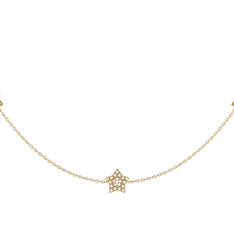 Lucky Star Layered Diamond Necklace in 14K Yellow Gold Vermeil on Sterling Silver