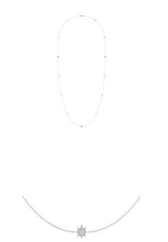 Starry Lane Layered Diamond Necklace in Sterling Silver