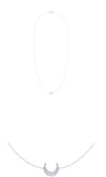 Midnight Crescent Layered Diamond Necklace in Sterling Silver