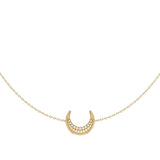 Midnight Crescent Layered Diamond Necklace in 14K Yellow Gold Vermeil on Sterling Silver