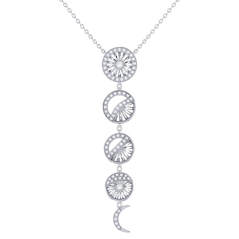 Moon Phases Diamond Necklace in Sterling Silver