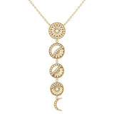 Moon Phases Diamond Necklace in 14K Yellow Gold Vermeil on Sterling Silver