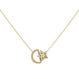 Starkissed Moon Diamond Necklace in 14K Yellow Gold Vermeil on Sterling Silver