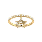 Lucky Star Diamond Charm Ring in Sterling Silver