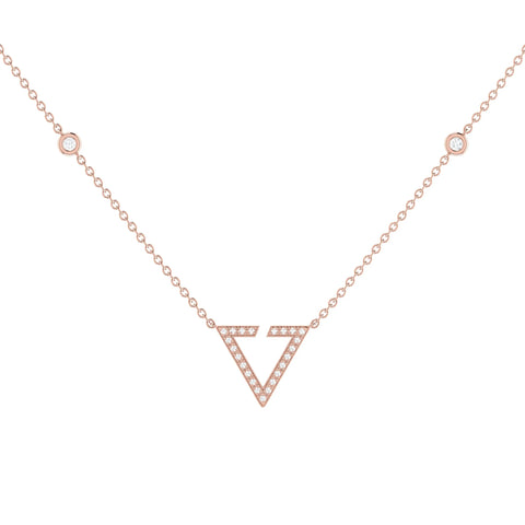 Skyline Triangle Diamond Necklace in 14K Rose Gold Vermeil on Sterling Silver