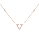 Skyline Triangle Diamond Necklace in 14K Rose Gold Vermeil on Sterling Silver