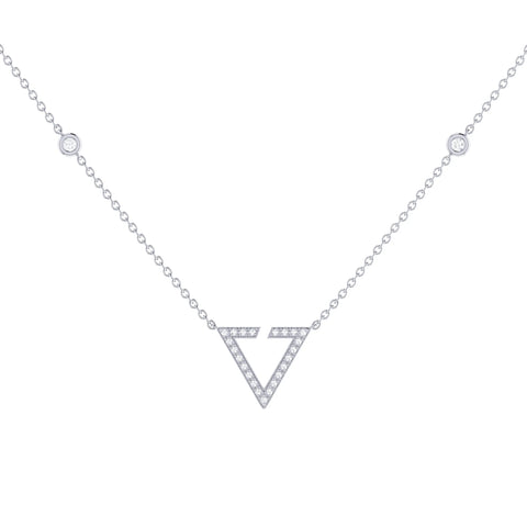 Skyline Triangle Diamond Necklace in Sterling Silver