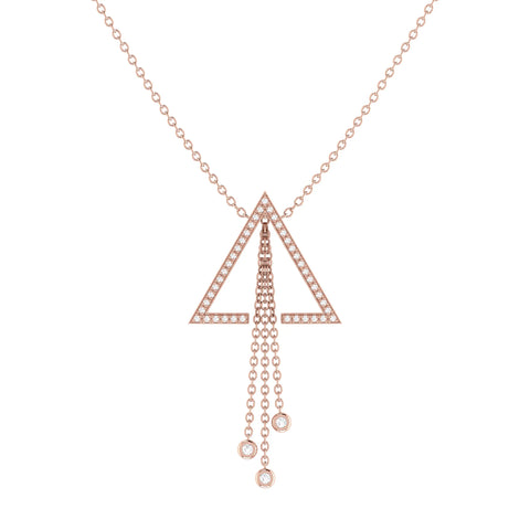 Skyline Triangle Bolo Adjustable Diamond Lariat Necklace in 14K Rose Gold Vermeil on Sterling Silver