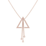 Skyline Triangle Bolo Adjustable Diamond Lariat Necklace in 14K Rose Gold Vermeil on Sterling Silver