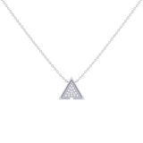 Skyscraper Triangle Diamond Necklace in Sterling Silver