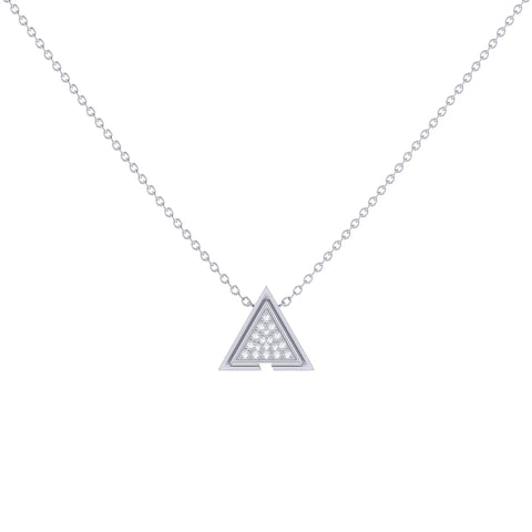 Skyscraper Triangle Diamond Necklace in Sterling Silver