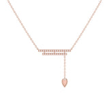 Wrecking Ball Double Bar Bolo Adjustable Diamond Lariat Necklace in 14K Rose Gold Vermeil on Sterling Silver