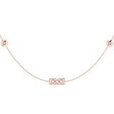 Traffic Light Layered Diamond Necklace in 14K Rose Gold Vermeil on Sterling Silver