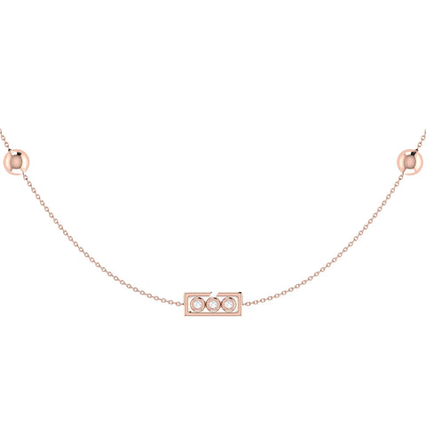 Traffic Light Layered Diamond Necklace in 14K Rose Gold Vermeil on Sterling Silver