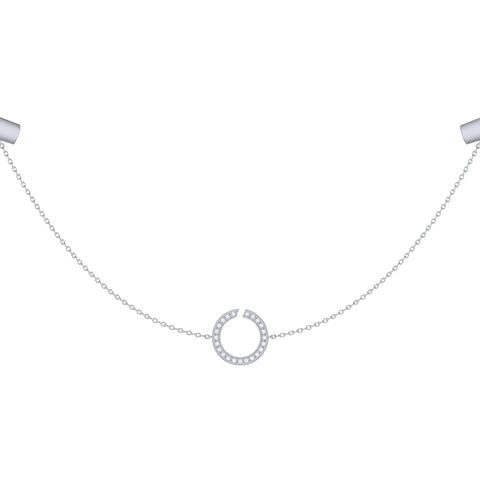 Avani Skyline Geometric Layered Diamond Necklace in Sterling Silver