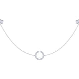 Avani Skyline Geometric Layered Diamond Necklace in Sterling Silver