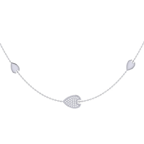 Avani Raindrop Layered Diamond Necklace in Sterling Silver