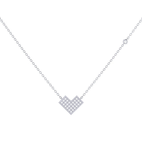 One Way Arrow Diamond Necklace in Sterling Silver