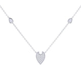 Raindrop Diamond Necklace in Sterling Silver