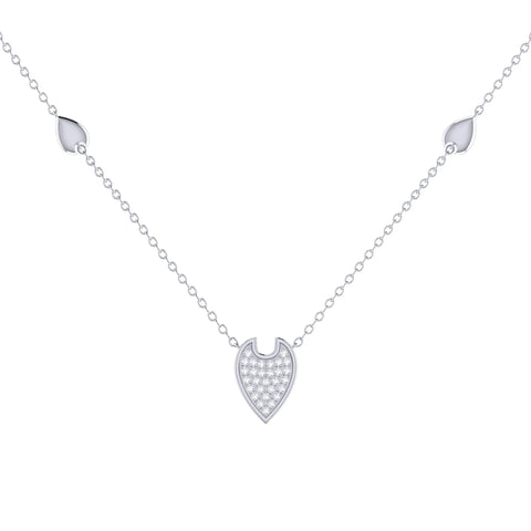 Raindrop Diamond Necklace in Sterling Silver