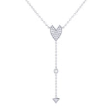 Raindrop Drip Diamond Y Necklace in Sterling Silver