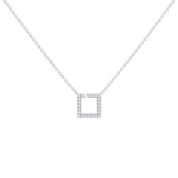 Street Light Diamond Square Necklace in Sterling Silver