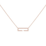 Swing Rectangle Diamond Necklace in 14K Rose Gold Vermeil on Sterling Silver