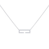 Swing Rectangle Diamond Necklace in Sterling Silver