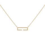 Swing Rectangle Diamond Necklace in 14K Rose Gold Vermeil on Sterling Silver