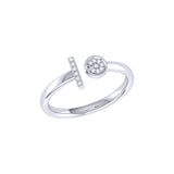 Pac-Man Lane Diamond Open Ring in Sterling Silver