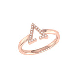 Aim High Open Triangle Diamond Ring in 14K Rose Gold Vermeil on Sterling Silver