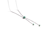 Luv Me Green Aventurine Adjustable Heart Necklace in Sterling Silver