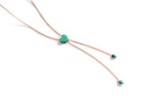 Luv Me Malachite Adjustable Heart Necklace in 14K Rose Gold Plated Sterling Silver