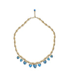 Sunshine Twist Turquoise Studded Necklace in 14K Yellow Gold Plated Sterling Silver