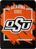 Oklahoma State Cowboys Blanket 46x60 Micro Raschel Dimensional Design Rolled