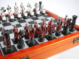 Chess Set - Resin on Cherry Stained Chest - Crusade IV