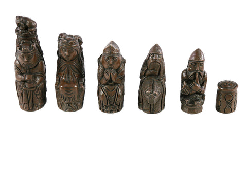 Chess Pieces - Resin - Medieval Natural Stained - 3.75