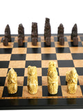 Chess Set - Medieval Resin Chessmen on Ebony/Birdseye Board