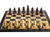 Chess Set - Medieval Resin Chessmen on Ebony/Birdseye Board