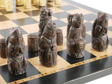 Chess Set - Medieval Resin Chessmen on Ebony/Birdseye Board