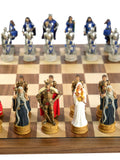 Chess Set - King Arthur Resin Chessmen on Walnut/Maple Chess Board