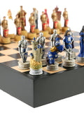 Chess Set - King Arthur Resin Chessmen in Black/Maple Chest