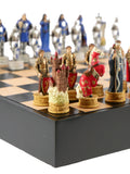 Chess Set - King Arthur Resin Chessmen in Black/Maple Chest