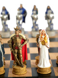 Chess Set - King Arthur Resin Chessmen in Black/Maple Chest