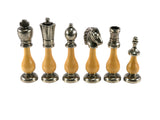 Chess Pieces - Big Staunton Metal and Wood Maple & Golden Rosewood Chess Pieces